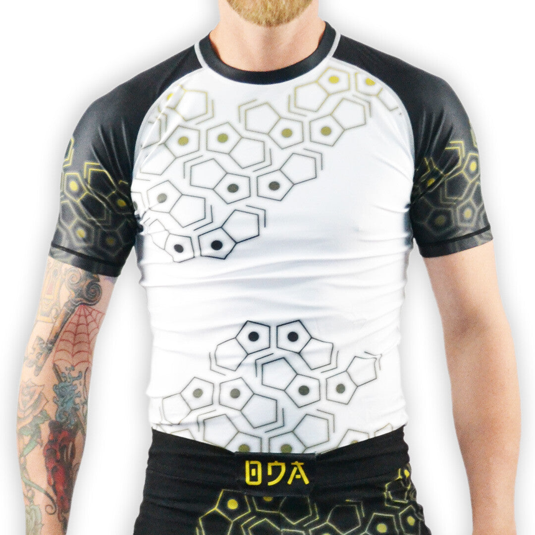 "Original" White JiuJitsu Short Sleeve Rash Guard