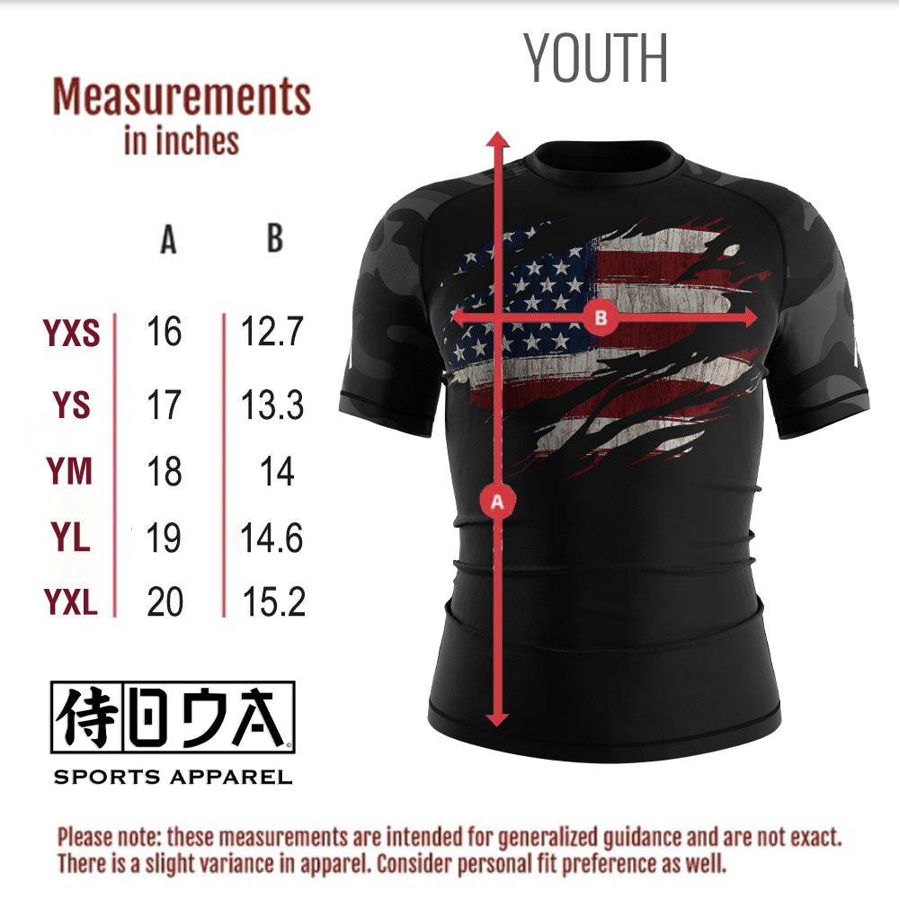 "Rei/Respect" Kids JiuJitsu Short Sleeve Rash Guard